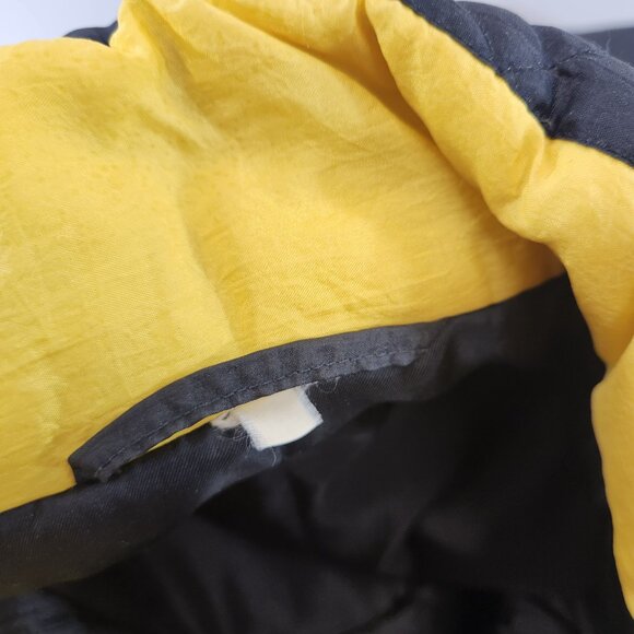 Vintage 90s Black & Yellow Nylon Insulated Bomber Jacket Unisex - Picture 8 of 13